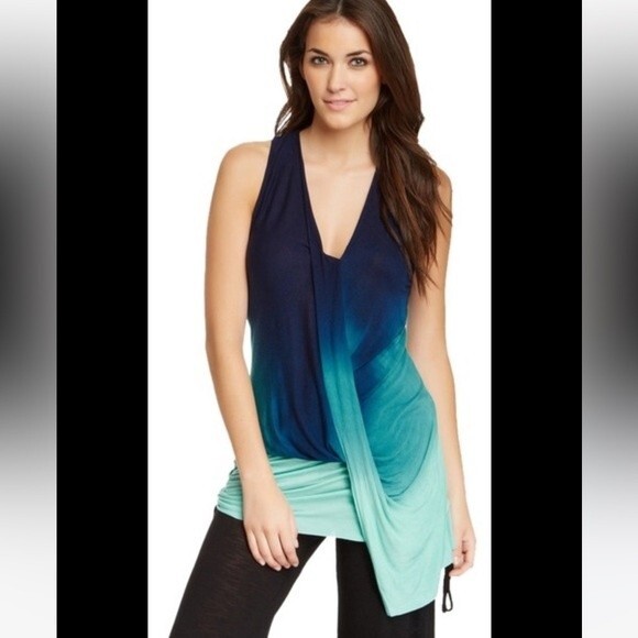 YOUNG FABULOUS & BROKE top womens Cleo Drape Ombre Tank medium - Picture 2 of 6